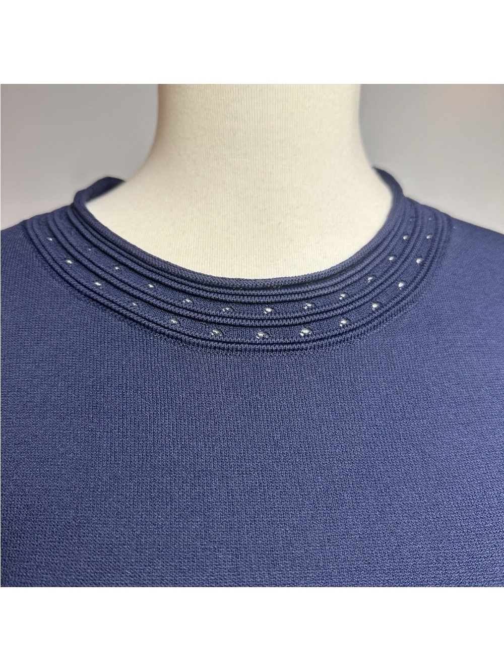 Boden Knit Midi Dress Navy Blue 3/4 Sleeve Preppy Classic - Picture 3 of 14